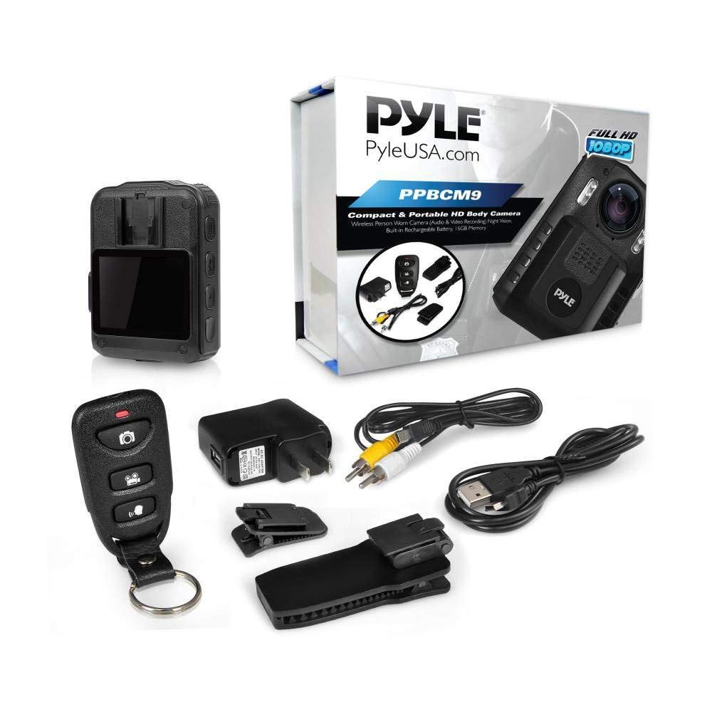 Pyle Premium Portable Body Camera - Wireless Wearable Camera, Person Worn Camera, Compact & Portable HD Body Camera, IR Night Vision, Built-in