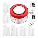 WiFi Door Alarm System: DIY Wireless Smart Home Security System Kit with APP Alerts, 9 Pieces-Kit (Alarm Siren, Door Window Sensor, Remote)