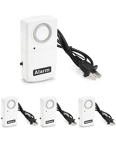 QWORK Power Failure Alarm, 4 Pack Automatic Power Cut Failure Outage Alarm 120db LED Indicator Smart Warning Siren Power by 9V Battery (NOT Included)
