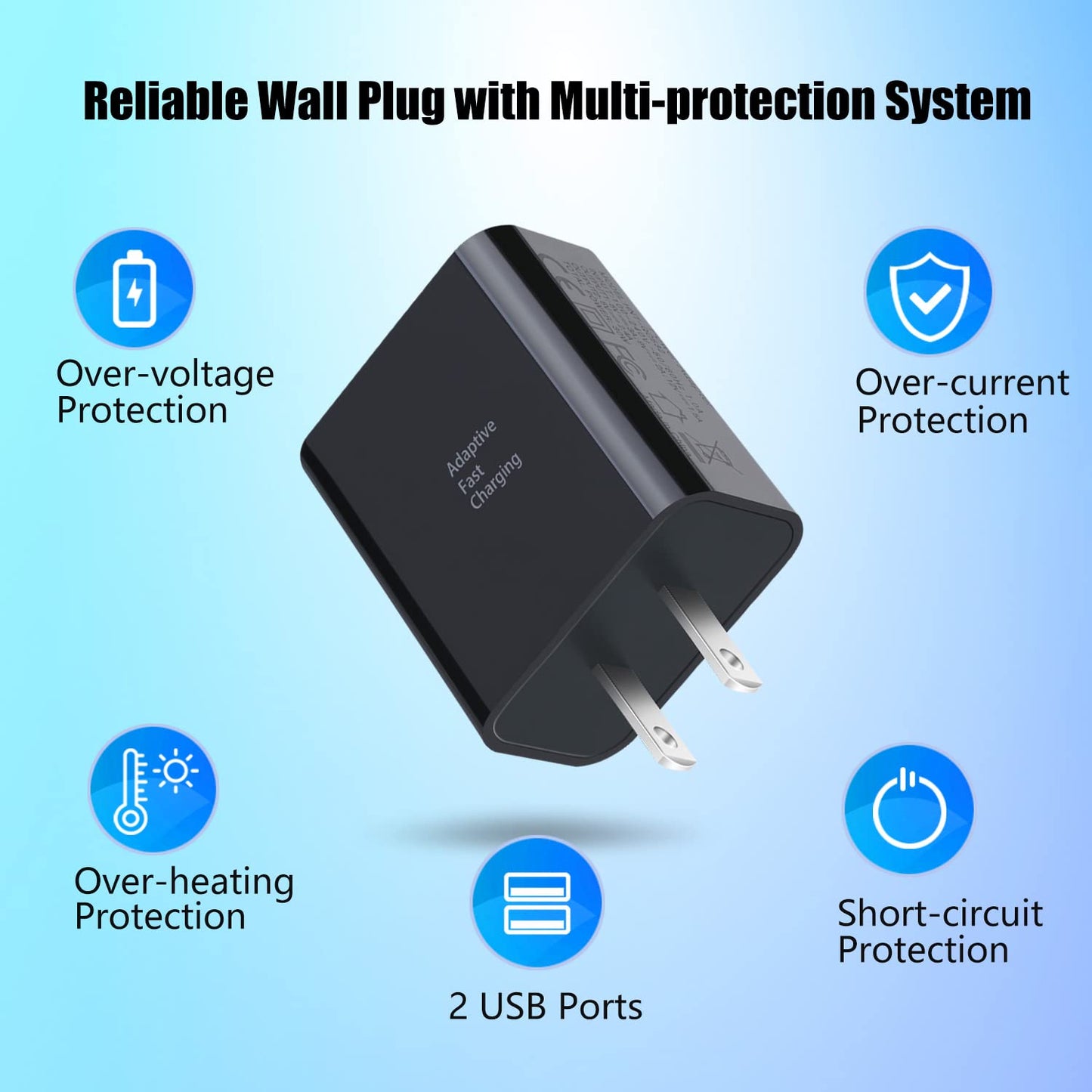 Quick Fast Charge 3.0 USB Wall Charger, Costyle 5 Pack 30W Dual USB Power Adapter (Fast Charge 3.0&5V 2.4A) Adaptive Fast Charging Block Compatible