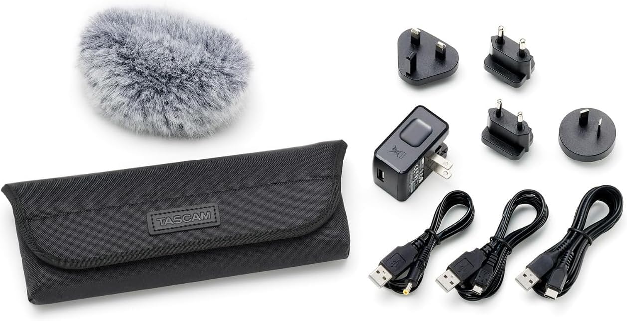 Tascam AK-DR11GMKIII Microphone Windscreen, Power Supply, Multi-Cables, Soft Bag