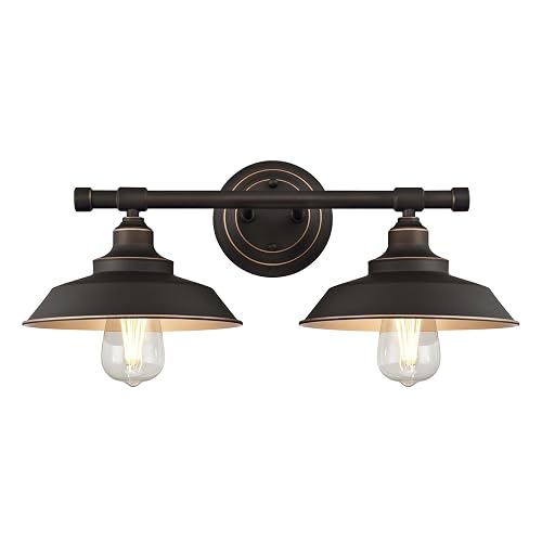 Westinghouse 6354800 Iron Hill Two Light Indoor Wall Fixture, 2, Black