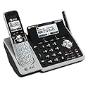 AT&T TL88102 DECT 6.0 2-Line Expandable Cordless Phone with Answering System and Dual Caller ID/Call Waiting, 1 Handset, Silver/Black