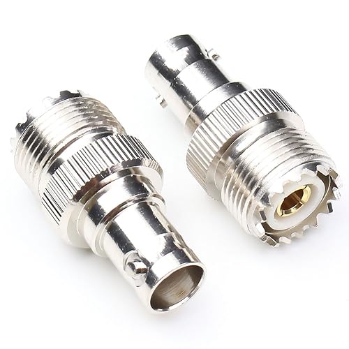 ANHAN UHF Female to BNC Female Adapter - 2Pack F/F Straight Coax Cable Connector