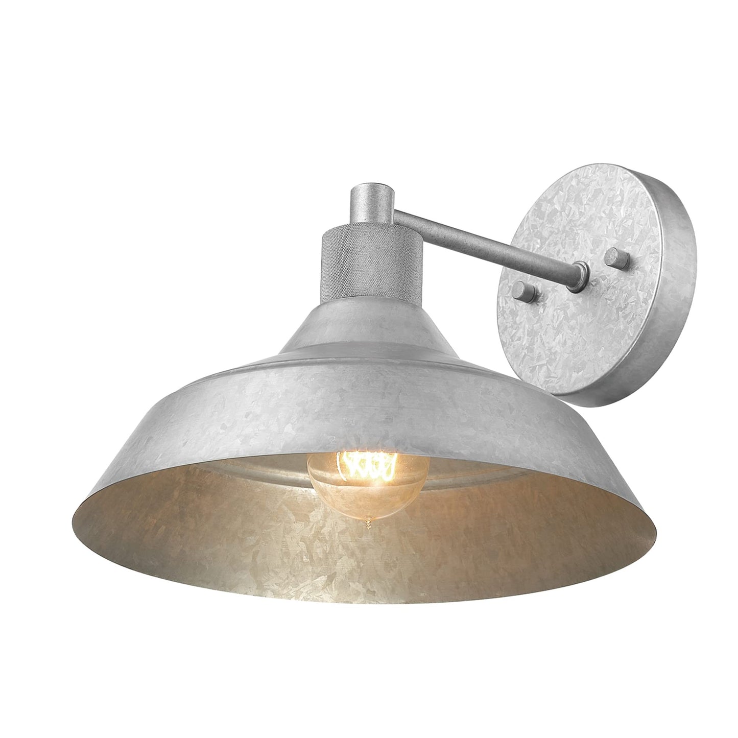 Globe Electric 44840 Sutton Outdoor/Indoor Wall Sconce, Galvanized Metal, Textured Socket Detail, Bulb Not Included