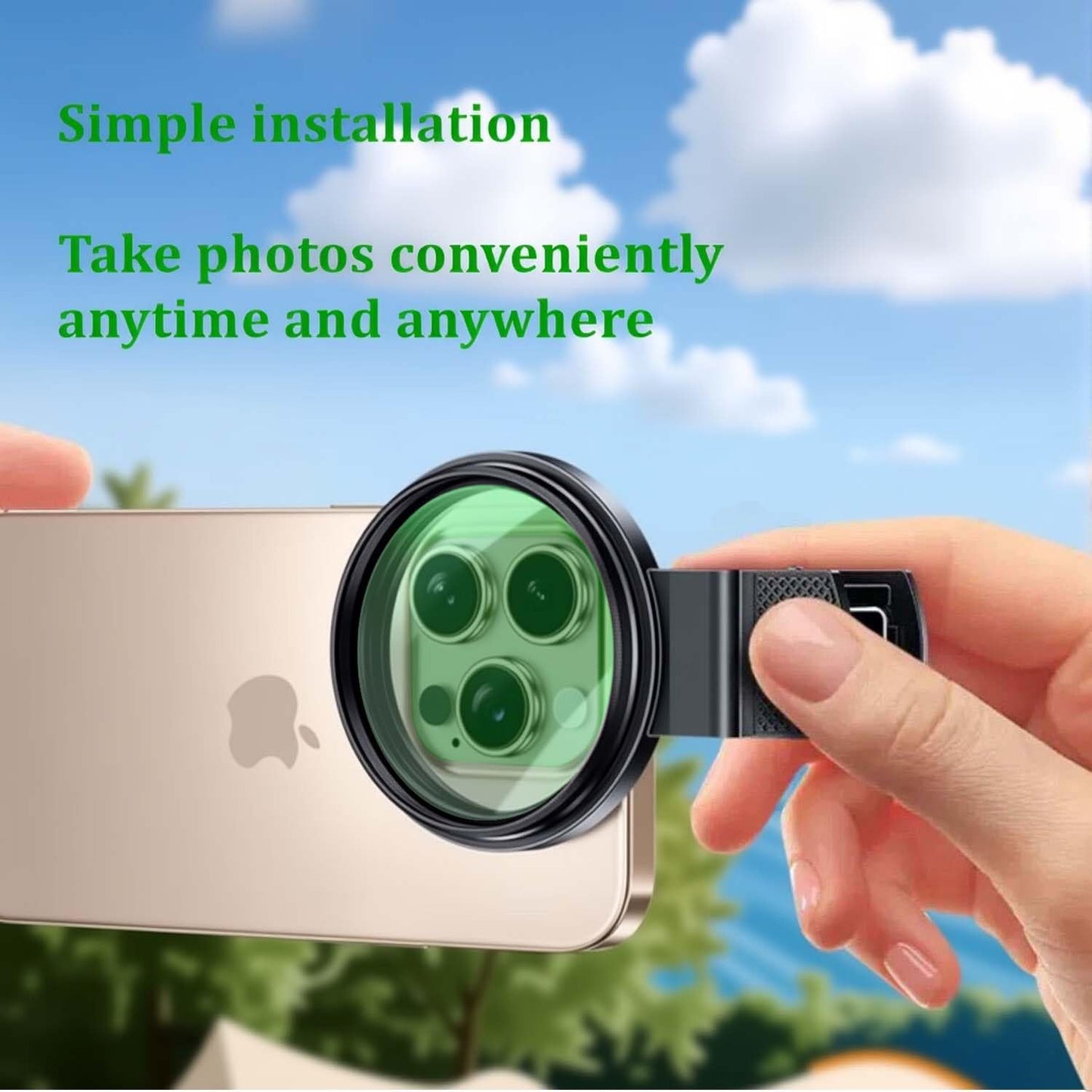 CPL Polarizing Filter for Phone,52mm Camera Lens Filter with Lens Clip Compatible for iPhone 14 Pro Max 13 Pro Max 13 Mini 12 11 X XS Max Samsung