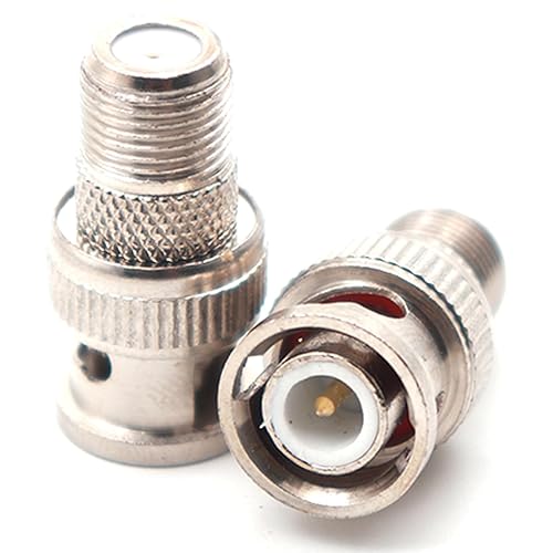 GSLSYZY 2Pcs BNC Male to F Female Coax Connector, 75 Ohm, RG6, RG59, for Scanner, Security Camera, DVR