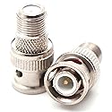 GSLSYZY 2Pcs BNC Male to F Female Coax Connector, 75 Ohm, RG6, RG59, for Scanner, Security Camera, DVR