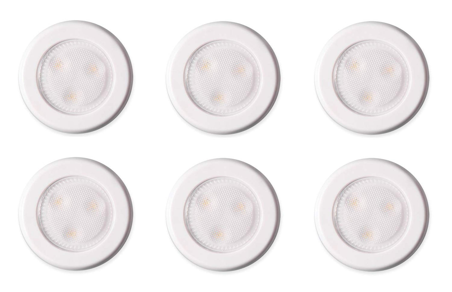 Westek BL-PUTN-W6 Ultra-Thin LED Puck Light - 6PK With Batteries, White