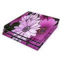 MightySkins Skin Compatible with Sony PS4 Pro Console - Purple Flowers | Protective, Durable, and Unique Vinyl Decal wrap Cover | Easy to Apply