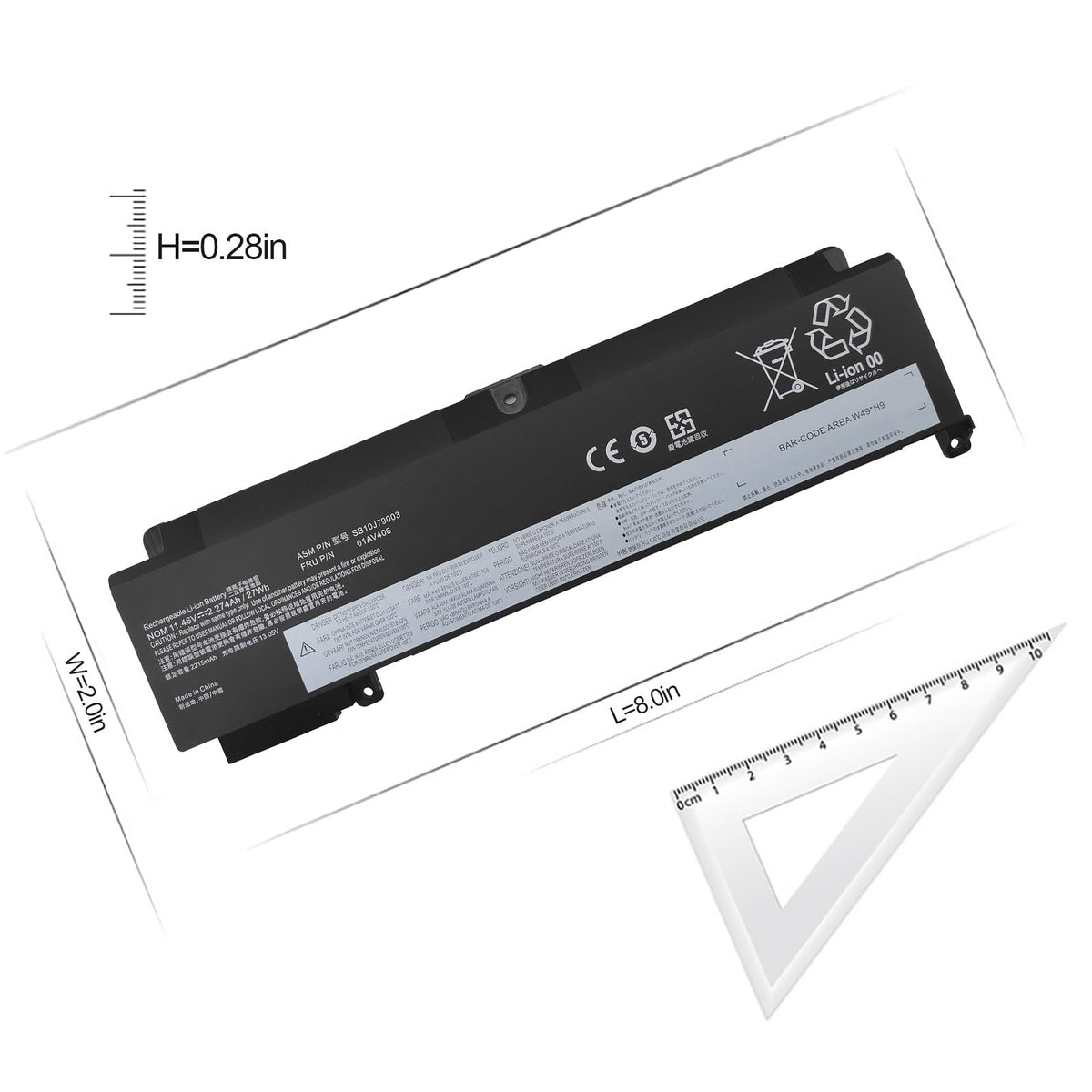 ESTENGPRO 01AV406 ThinkPad T470S Laptop Battery SB10J79003 Replacement for T460S T470S ThinkPad Series Internal 01AV405 00HW025 00HW038 00HW024