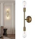 Phansthy 2 Light Bathroom Wall Sconce Antique Bronze Dual Light Indoor Industrial Wall Light Fixture for Hallway Kitchen Restaurant (Antique)