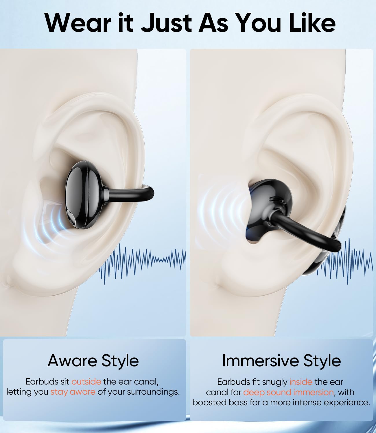 Mkilp Bejia Clip on Earbuds Wireless, Lightweight Open Ear Earbud with Physical Button, Deep Bass Sound Bluetooth 6.0 Headphone Support Dual-Device…