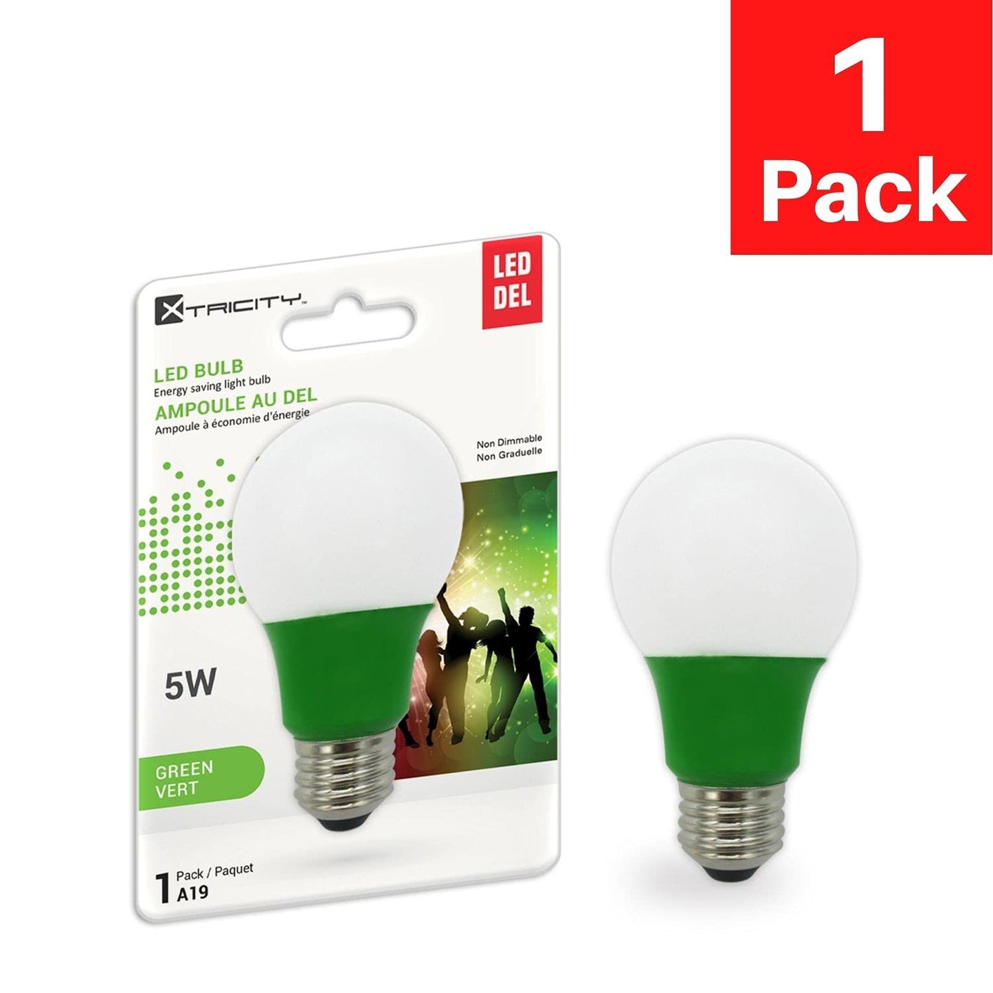 Xtricity LED A19 Colored Light Bulb Green (1 Pack)