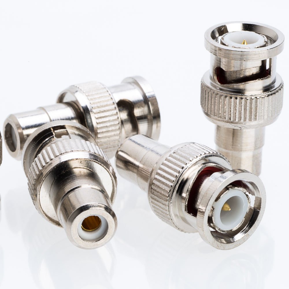 Cctv4Less BNC Male to RCA Female Adapter - Straight Connector for CCTV, Security Camera, Coaxial RG6, TV & Satellite (100)
