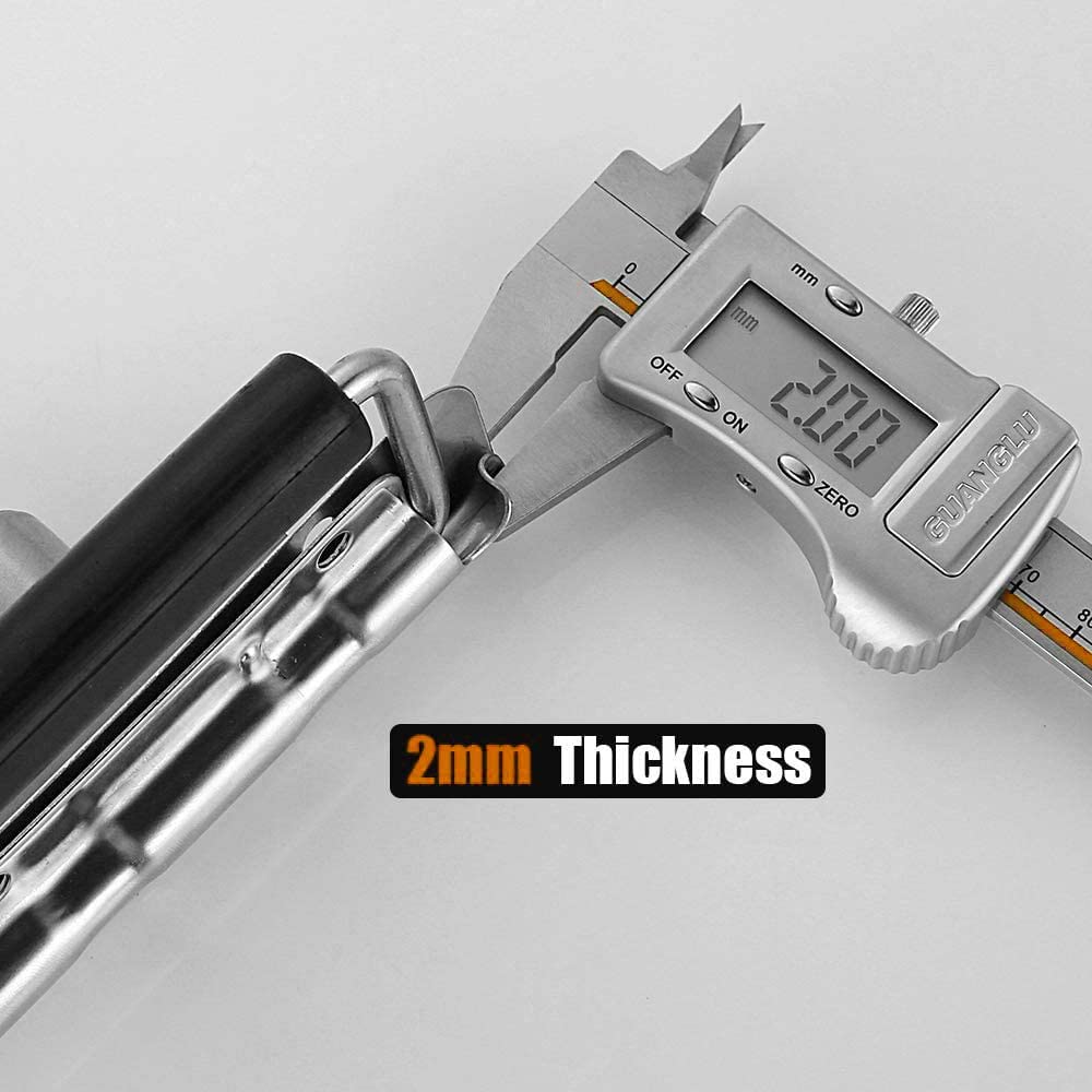 MIYAKO Heavy Duty Spring Loaded Handles - Chromed Holders with Rubber Grip | Surface Mount Speaker Cabinet, Tool Box | Chrome Finish | Highly