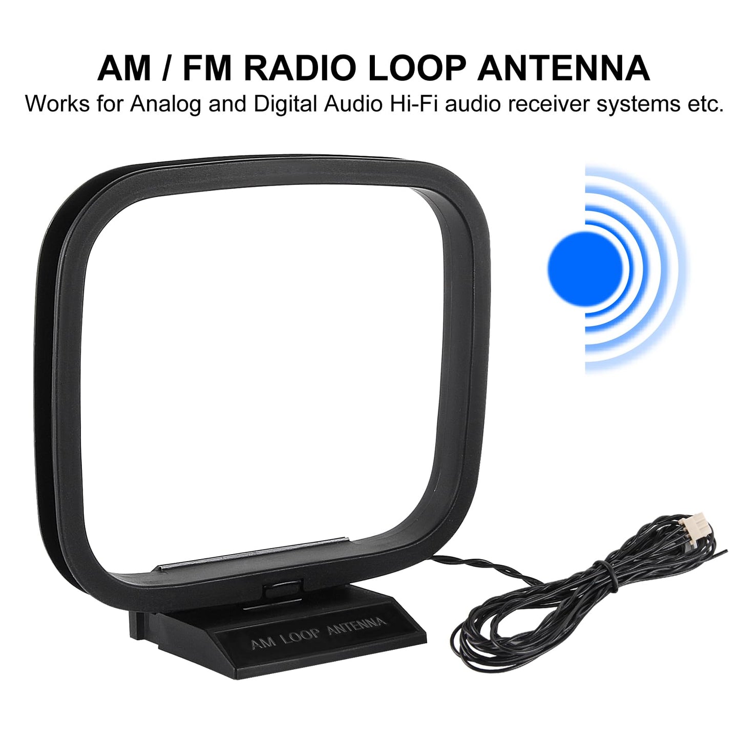 AM Loop Antenna 3 Pin Mini Connector for Stereo Receiver Indoor Radio Audio Home Natural Sound Theater