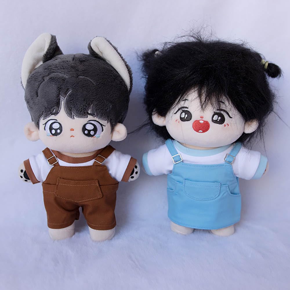 niannyyhouse 10cm 15cm 20cm Plush Doll Clothes T-Shirt Strap Pants Strap Skirt Soft Stuffed Plush Toy Dress Up Accessories (a5, 10cm)