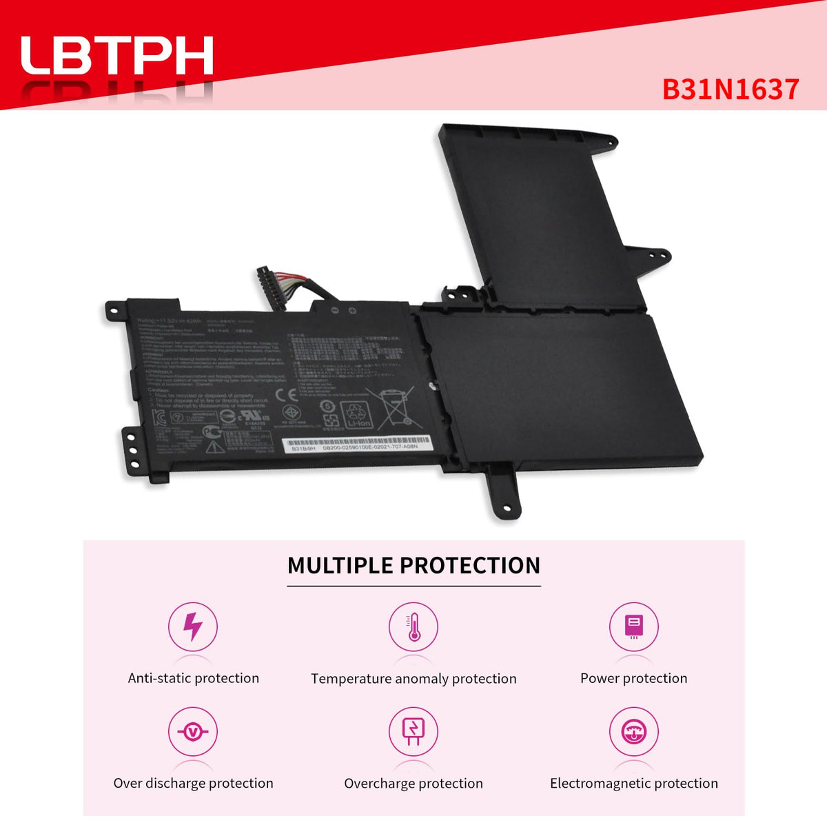 LBTECH B31N1637 C31N1637 Compatible Laptop Battery Replacement for ASUS F510U S510UQ X510U VivoBook S15 X510 X541 X542 S510UA X541N X541U X542U Max