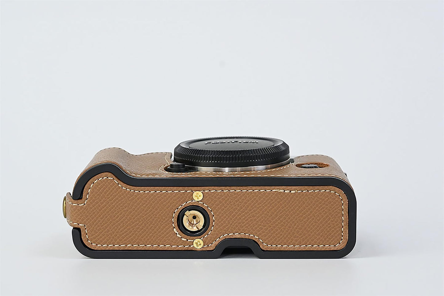 BMAOLLONGB X-T30 III/II Case, Handmade Carbon Fiber PU Leather Half Camera Case Bag Cover Bottom Opening Version for Fujifilm XT30 X-T30 III/II