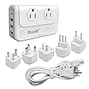ALLWEI International Travel Adapter 220V to 110V Power Voltage Converter for Hair Straightener/Curling Iron, Universal Power Plug Adapter UK, US, AU…