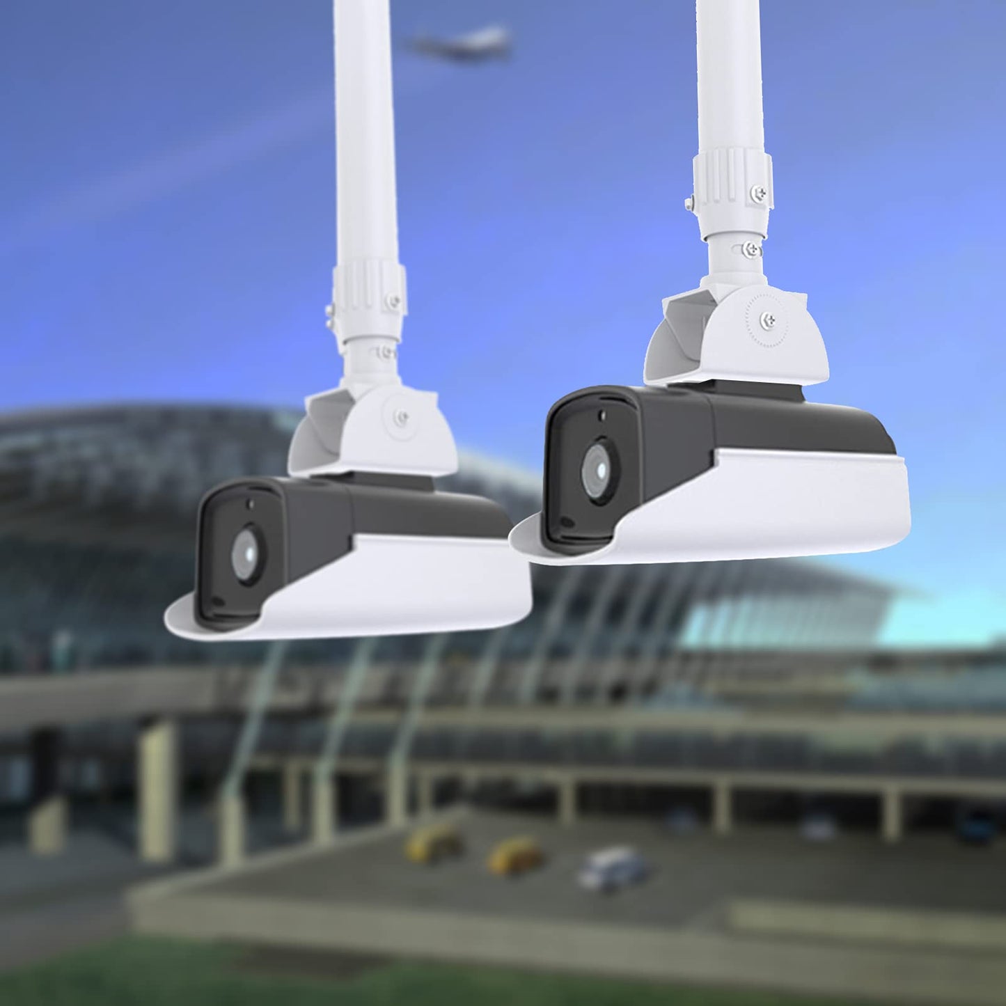 WiTi Extendable Mounting Pole for Security Surveillance Cameras,15.7-23.6 inch Adjustable Ceiling Mount Bracket for CCTV IP Camera,Outdoor Indoor