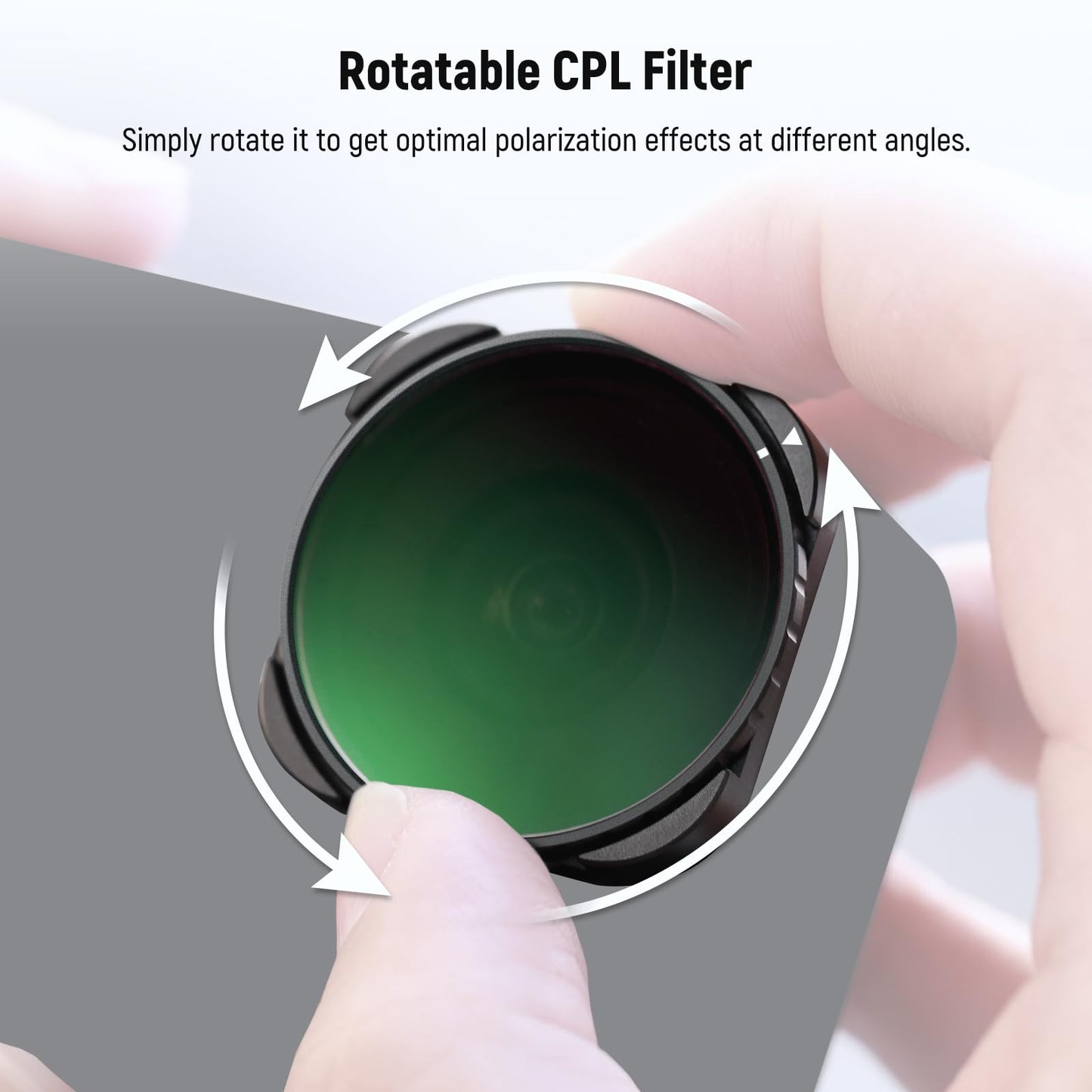 NEEWER Rotating CPL Filter for Hero 13, Multicoated HD Optical Glass Action Camera Adjustable Circular Polarizer Polarizing Filter Compatible