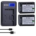 Batmax 2 Packs Battery + LCD Charger for Sony NP-FV30,NP-FV40,NP-FV50 Batteries;Sony FDR-AX53 HDR-CX230 HDR-CX220 CX330 CX380 CX455 CX900 CX430V TD30V