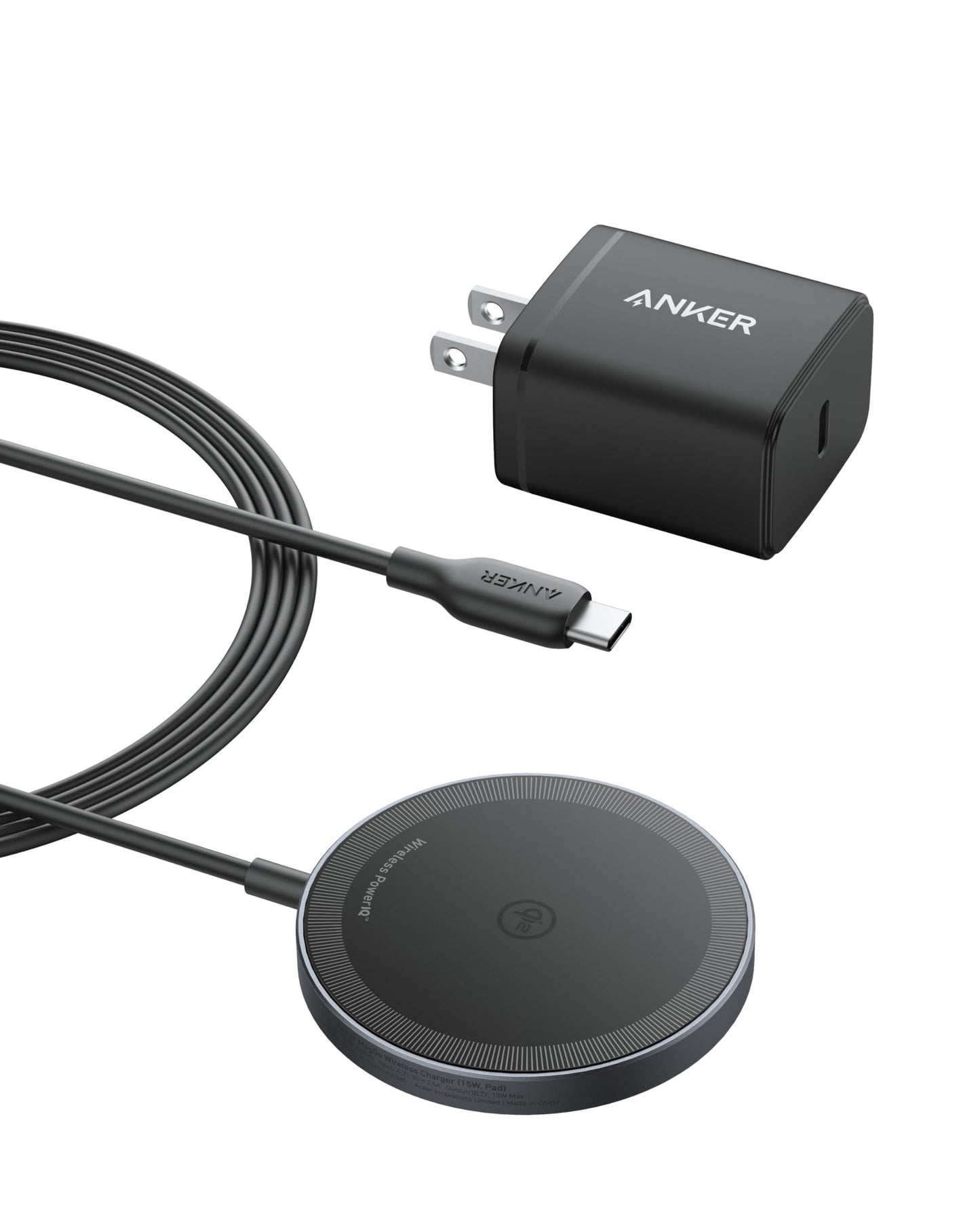 Anker MagSafe Charger Pad, MagGo iPhone 16 Wireless Charging Pad, Qi2 Certified 15W Wireless Charger, Compatible with iPhone 16/16 Plus/16 Pro/16 Pro