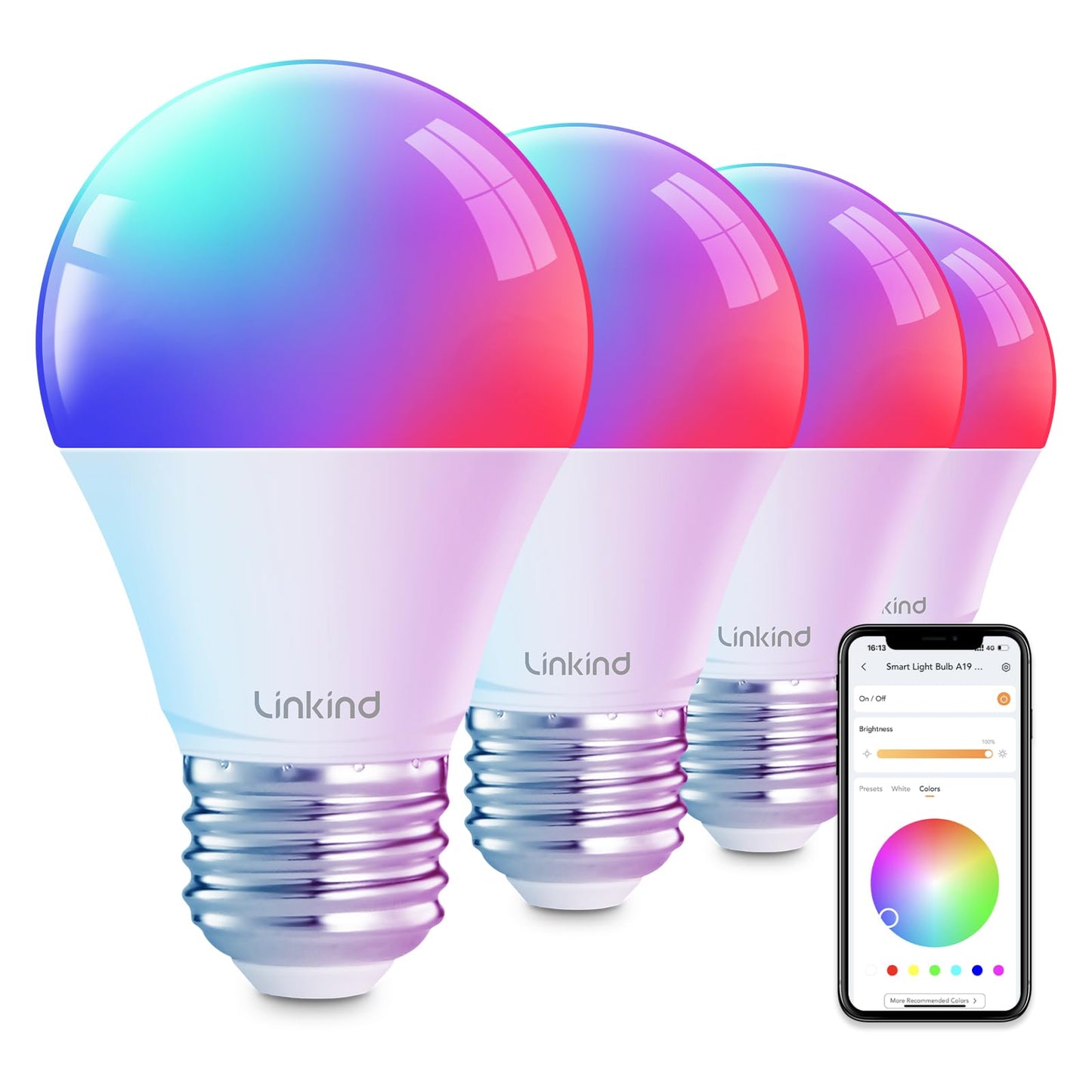 Linkind Smart Light Bulbs, Work with Alexa, Google Home, AiDot