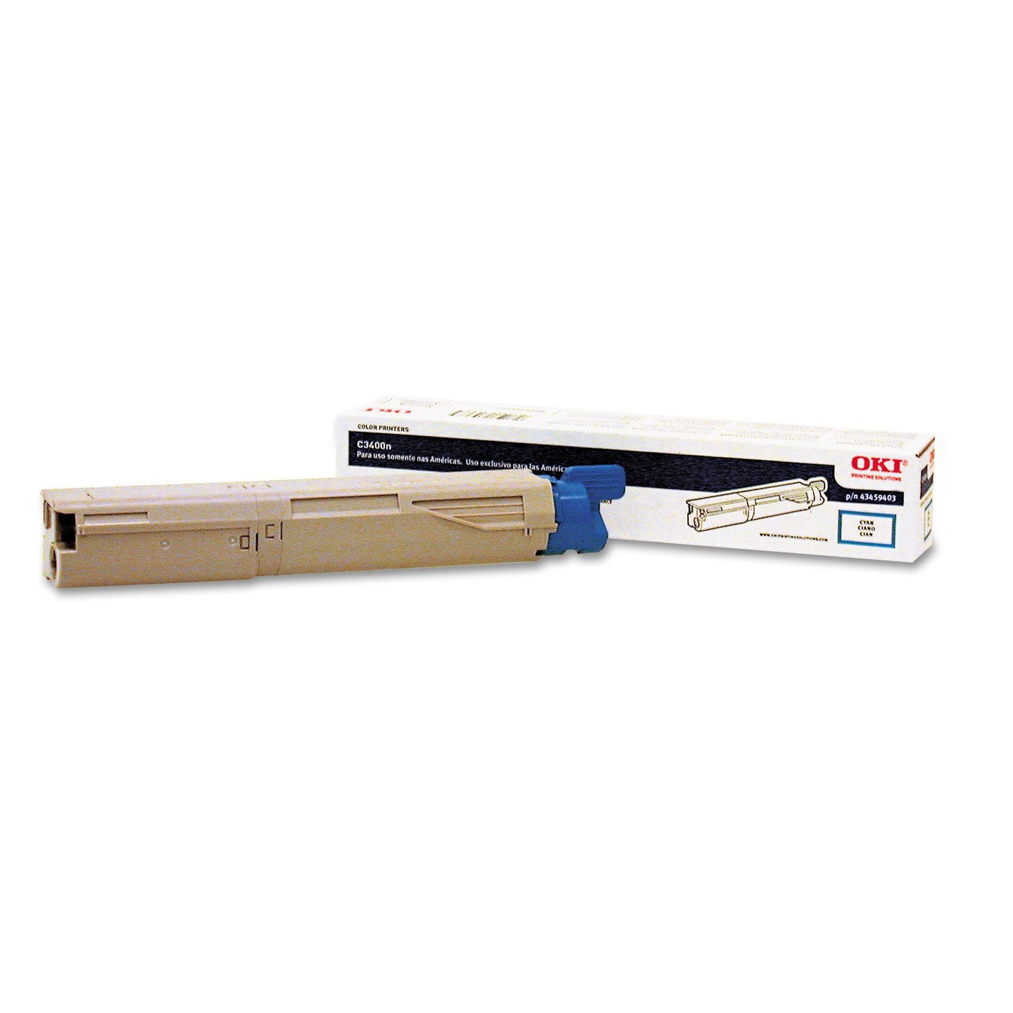 Okidata 43459403 Toner Cartridge for C3400/C3500 Series Printers, 1000 Page Yield, Cyan