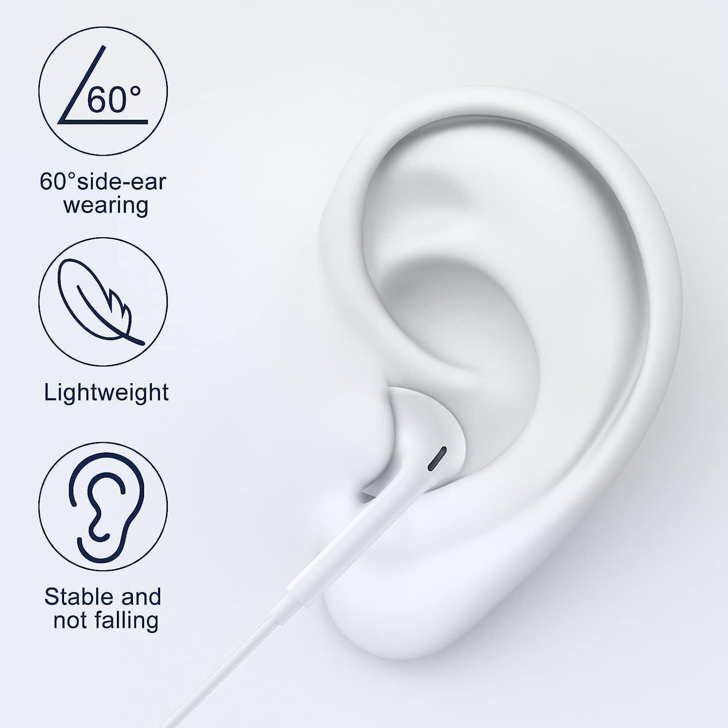 2 Pack Headphones with USB-C Plug, Wired Ear Buds with Built-in Remote to Control Music, Phone Calls, and Volume,Compatible for iPhone 15 16 17 Pro