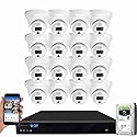 GW Security 16 Channel 4K NVR 5MP Full-Time Color Night Vision Two-Way Audio Security Camera System - 16 x 5MP 1920P Human Vehicle Detection