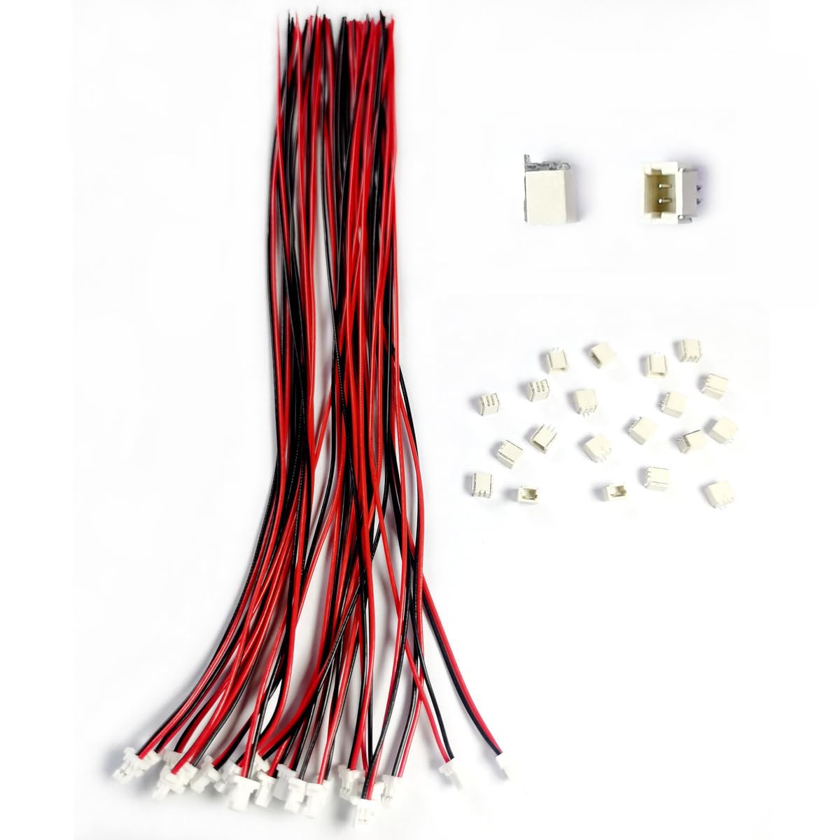 BOJOUL for 20 Sets JST SH 1.0mm 2 Pin Male Connector and 28AWG Female Connector Plug with Wire Cable 20cm Used in PCB Toys Household Appliances etc