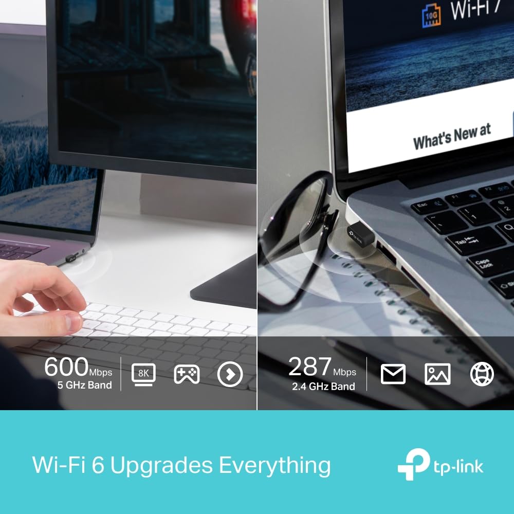 TP-Link 2-in-1 USB Bluetooth WiFi Adapter Archer TX10UB Nano | AX900 WiFi 6 BT 5.3 USB 2.0 Adapter for Desktop PC | Dual-Band WiFi Dongle | OFDMA