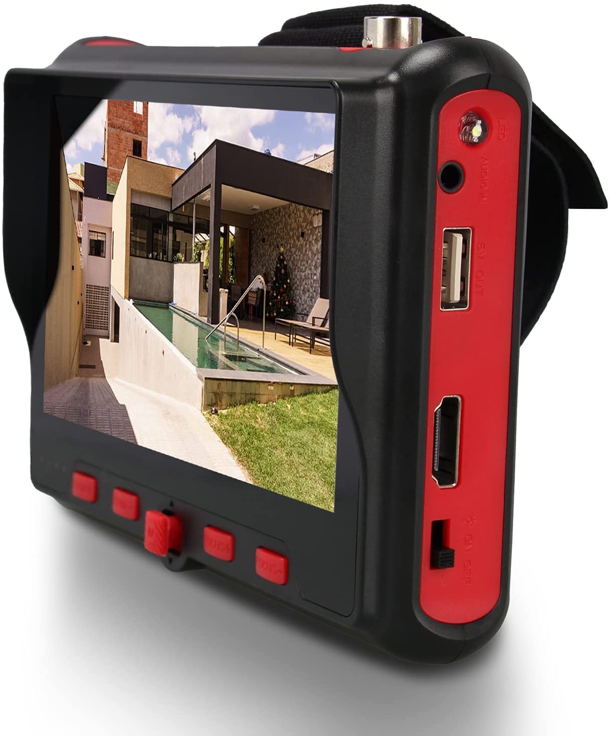 ?Upgrade? Portable Wrist CCTV Tester,5'' LCD Monitor,HDMI in &VGA in,Camera Debugging Helper
