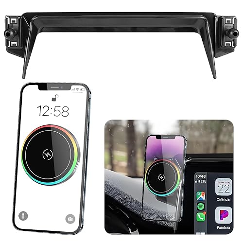 LUNQIN Car Magnetic Phone Mount for Kia Seltos 2021 2022 2023 Auto Interior Accessories Best Cellphone Holder Fast 15W Wireless Charger Cell Phones