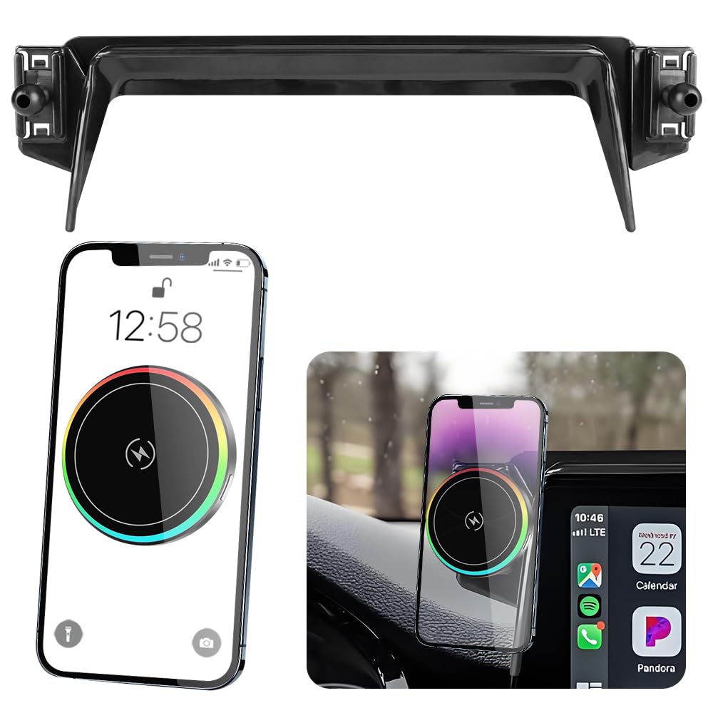 LUNQIN Car Magnetic Phone Mount for Kia Seltos 2021 2022 2023 Auto Interior Accessories Best Cellphone Holder Fast 15W Wireless Charger Cell Phones