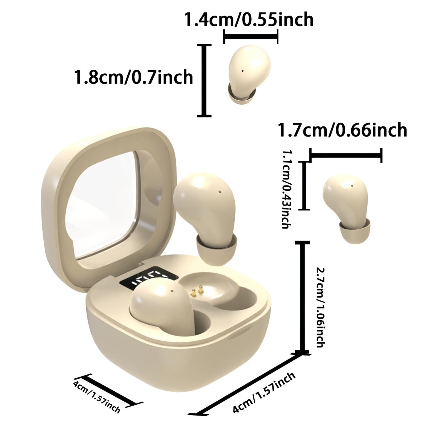 Honcas Mini Earbuds for Work and Sleep, Small Bluetooth 5.3 Headphones, 24 Hours Total Battery Life