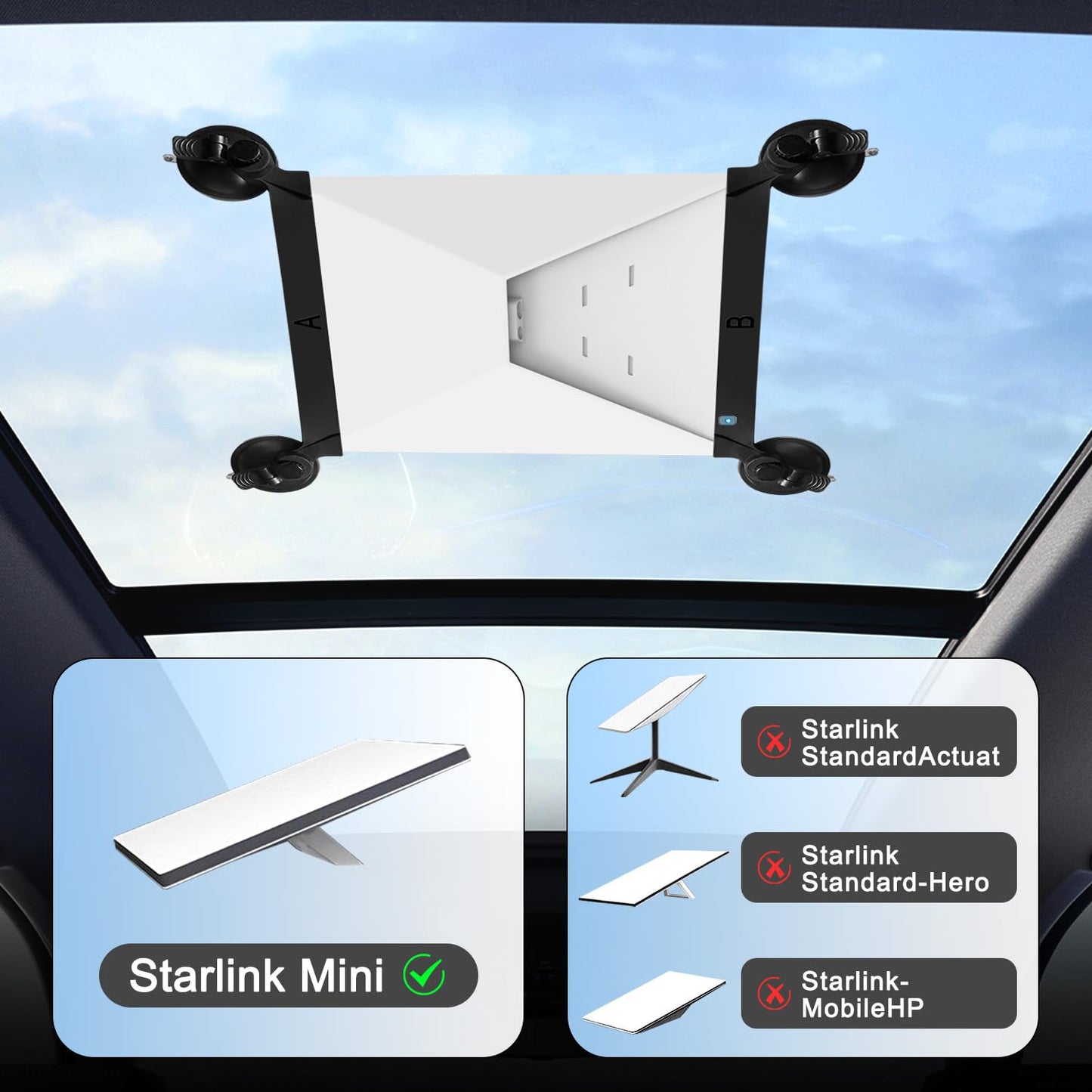 Mini Mount for Car,Mini Accessories Suction Cup Mount,Powerful Suction Cups are Road Trip Tested for RVs, Boats, Airplanes and More(Black)
