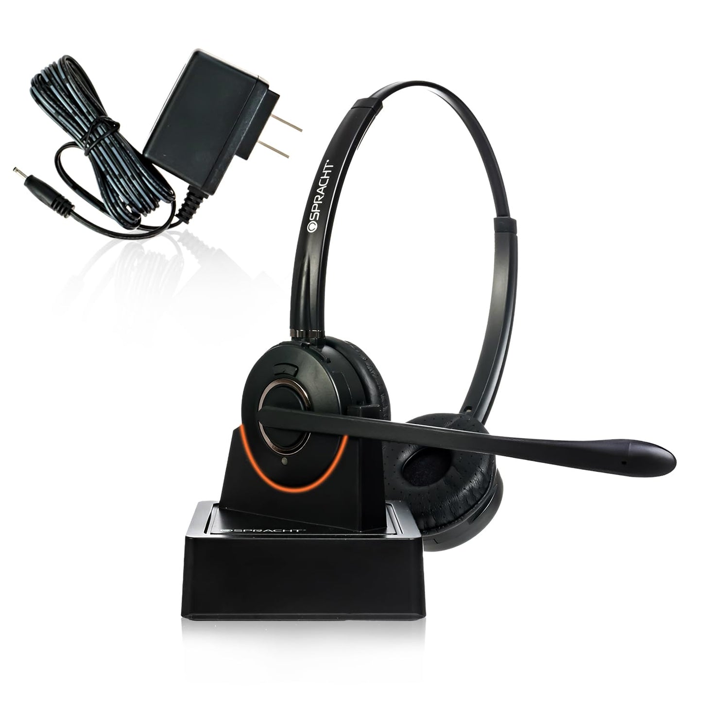 Spracht HS-2051 Dual Ear Wireless Bluetooth Headset with Base Station | Wireless Headset for Work | Wireless Headset with Microphone | AI-Powered…