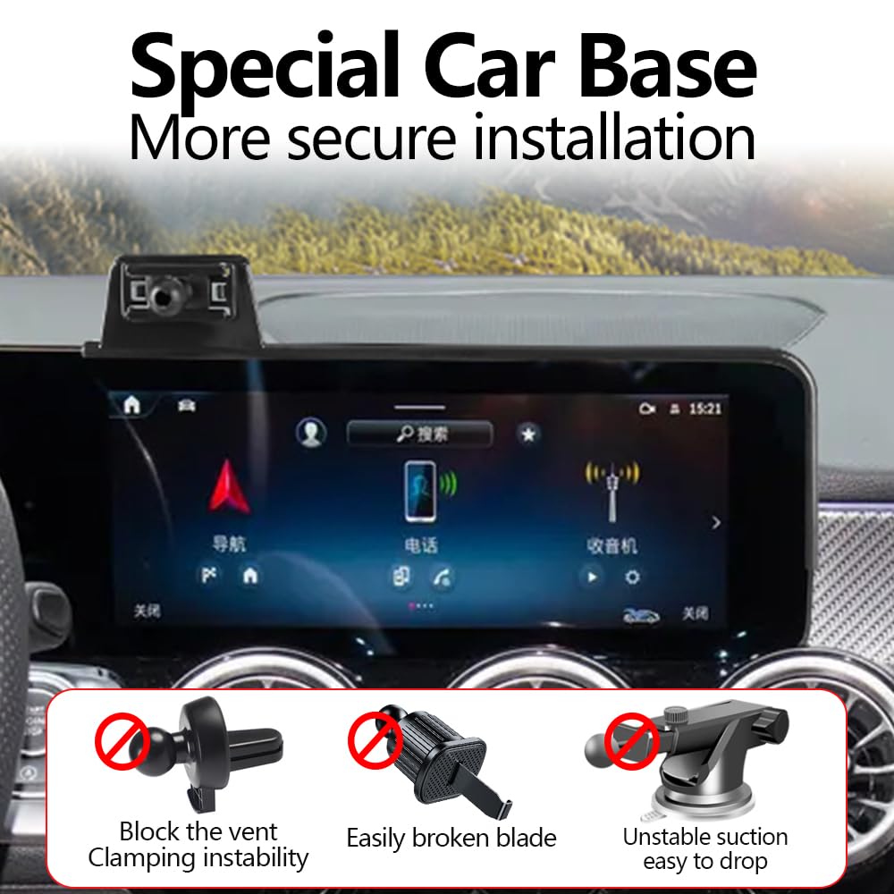 LUNQIN Car Phone Holder for Mercedes Benz GLB Class 2020 2021 2022 2023 2024 2025 GLA CLA EQB Auto Accessories Navigation Screen Bracket Interior