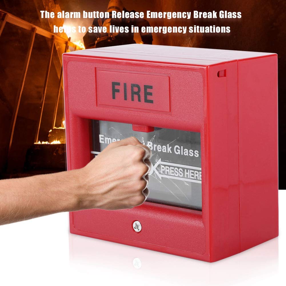 Door Emergency Exit Alarm Button, Emergency Door Release Security Glass Break Alarm Switch for Home/Business Security Panic Box