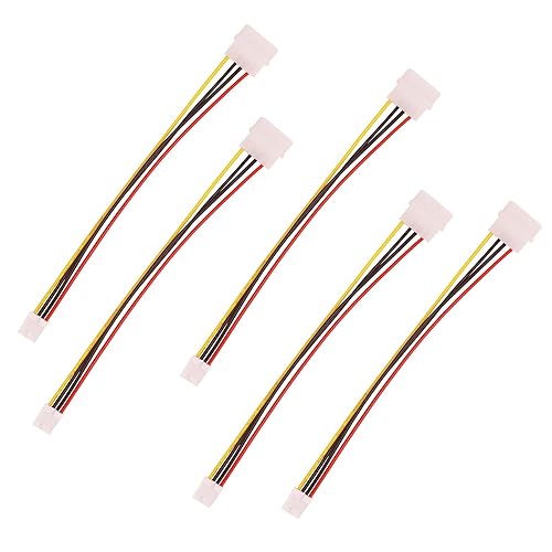 5Pcs 4 Pin Molex IDE Male to Female Power Supply Extension Cable IDE Power to Floppy Drive Adapter Interface Cable Hard Drive Convertor Cord Wire