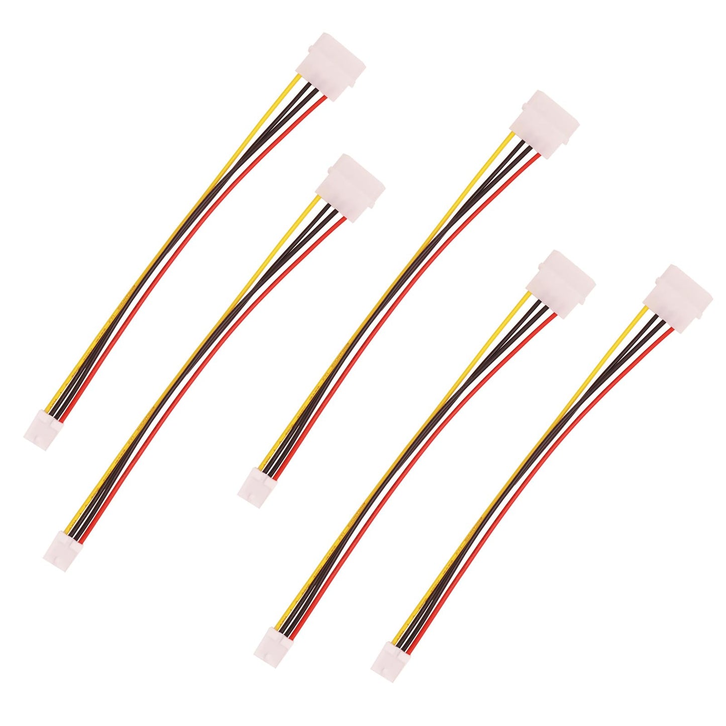 5Pcs 4 Pin Molex IDE Male to Female Power Supply Extension Cable IDE Power to Floppy Drive Adapter Interface Cable Hard Drive Convertor Cord Wire