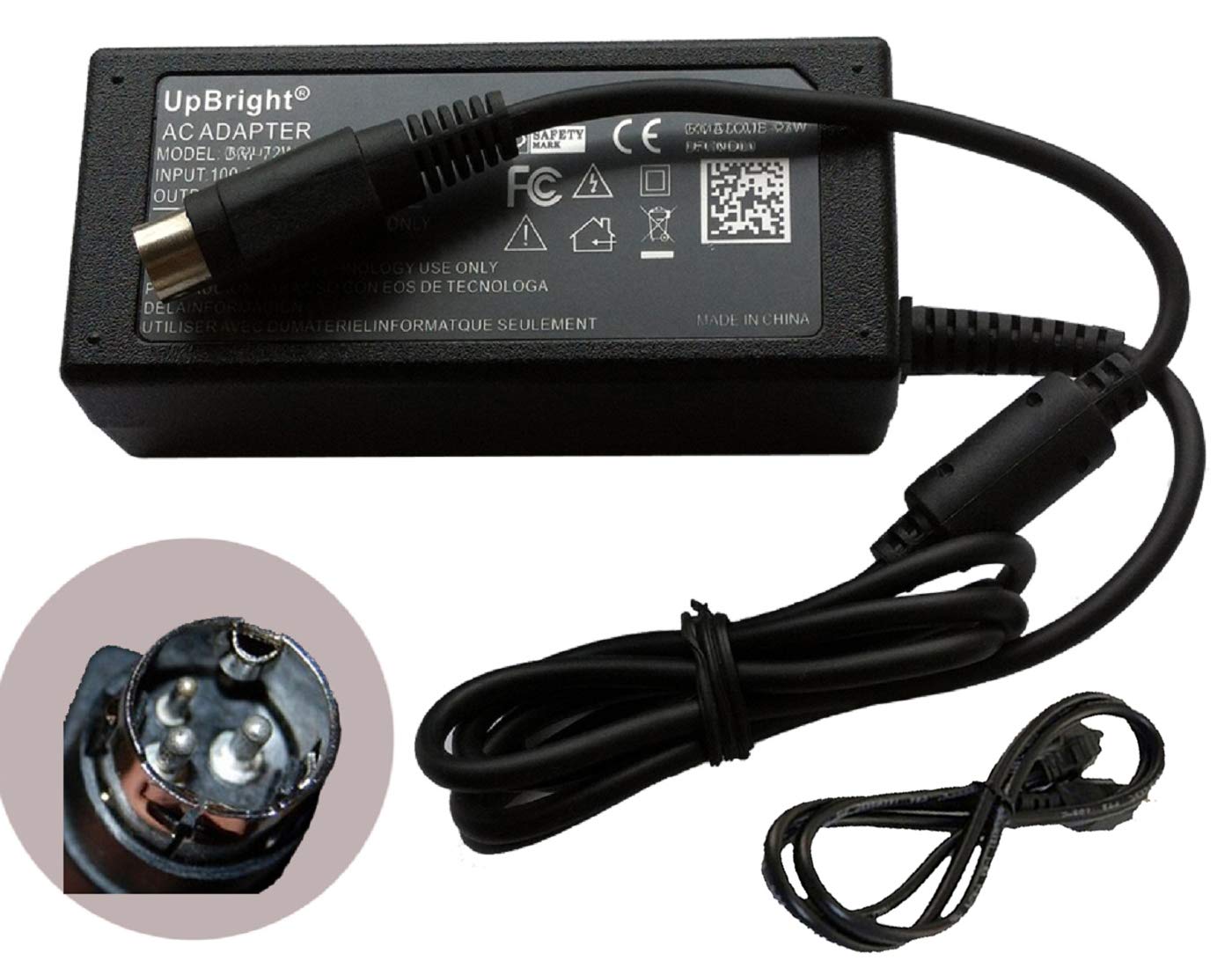UpBright 3-Pin 24V AC/DC Adapter Compatible with Epson M235B PS-180 PS-170 PS-150 M159D M159A M159B M159E PS180 TM Series T88III TMT88V M244A M253B…