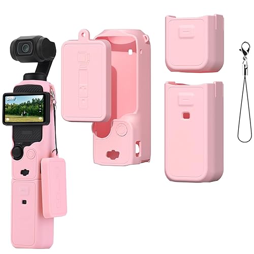 Buziba Silicone Protective Case Cover for DJI Osmo Pocket 3 Silicone Sleeve Protective Cover Handheld Gimbal Action Camera Accessories(Pink)