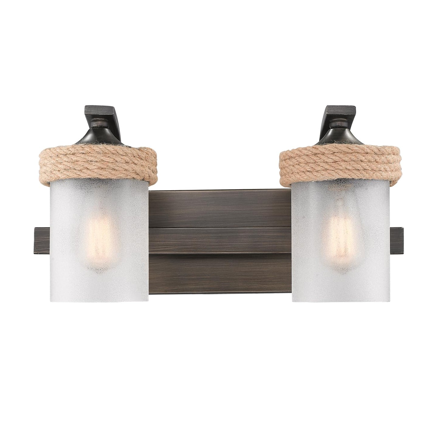 Golden Lighting 1048-BA2 GMT-CS Chatham Bath Fixture, Gunmetal Bronze, 2 Lights