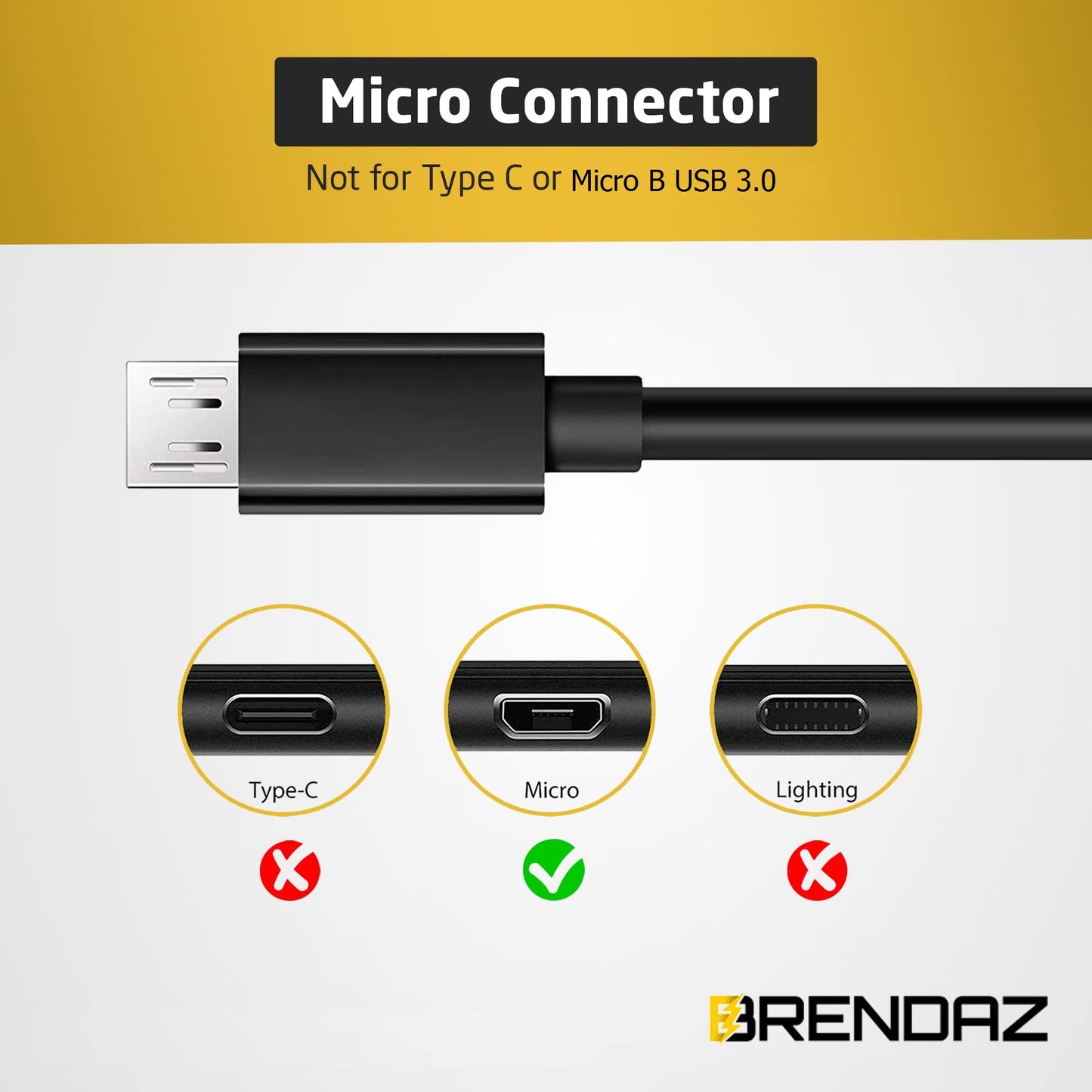 BRENDAZ Compatible Canon Camera USB Cable for Canon EOS M50 Mirrorless, M50 Mark II Digital Camera, EOS 90D Cameras, USB 2.0 Cable Micro USB (3-Feet)