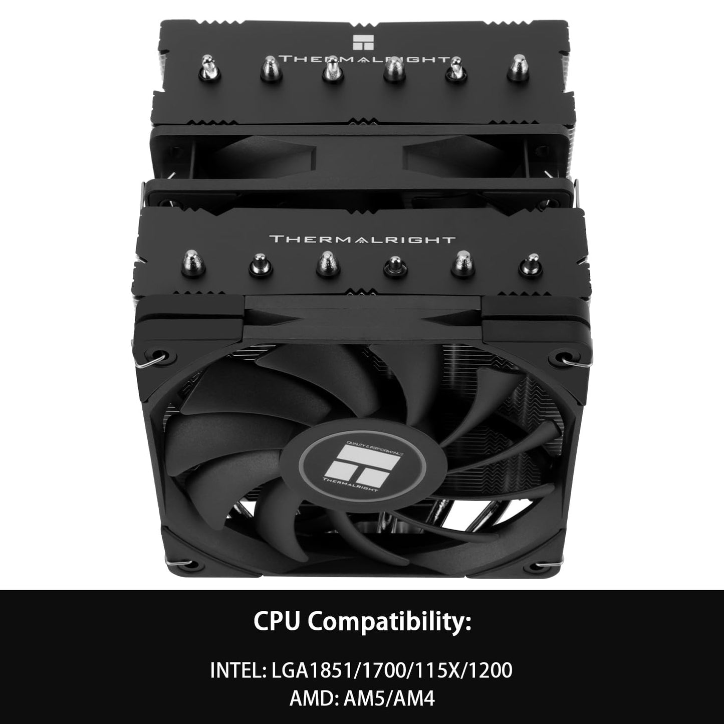 Thermalright Royal Knight 120 SE CPU Cooler, Only 155mm High, Dual Towers Dual PWM Fans TL-C12B V2 and TL-C12015B, 6 Heat Pipes,PC Cooling